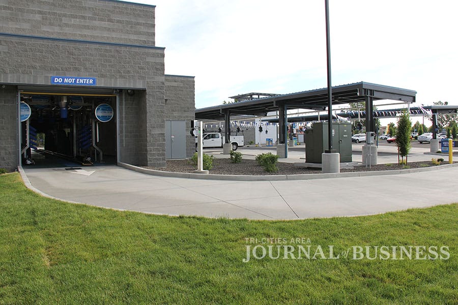 Exterior view of a modern car wash facility.